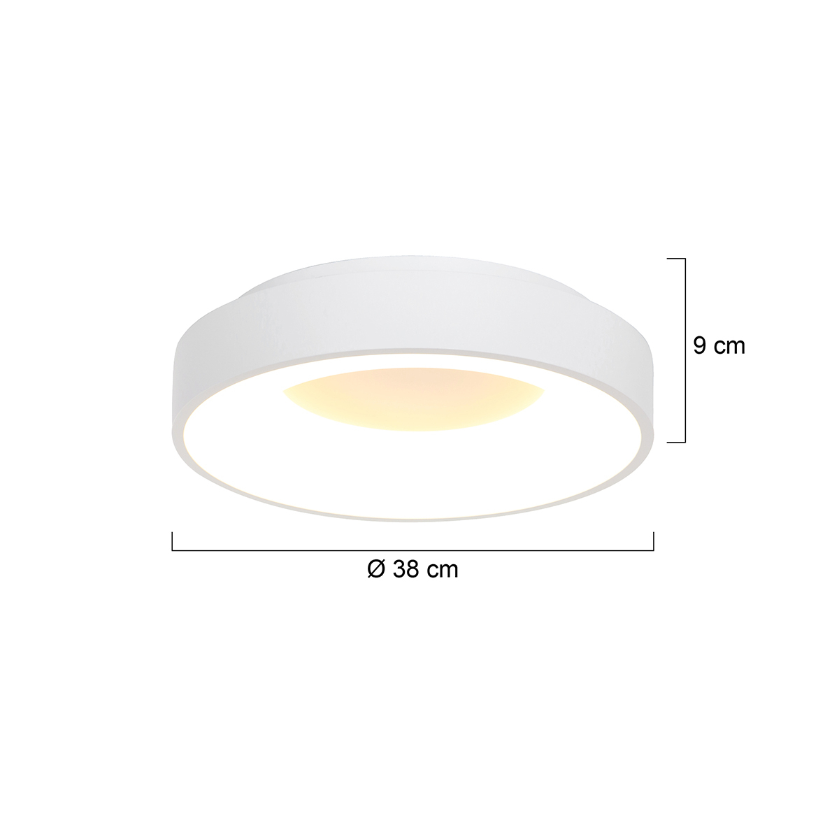 Plafondlamp Ringlede 38cm LED Wit - Afbeelding 2