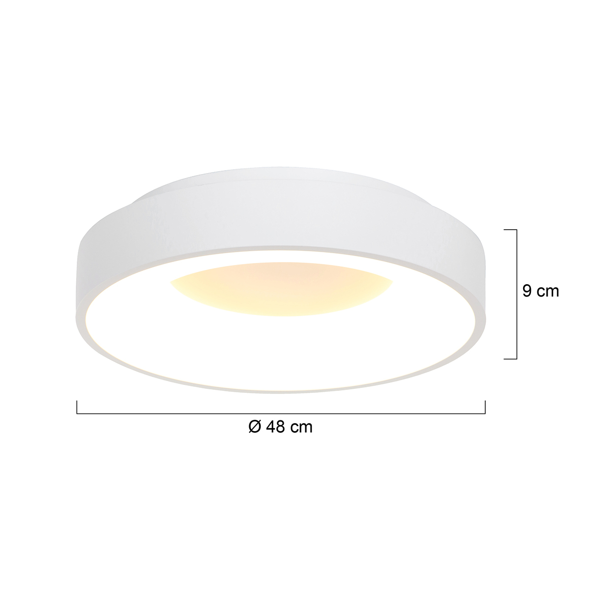 Plafondlamp Ringlede 48cm LED Wit - Afbeelding 2