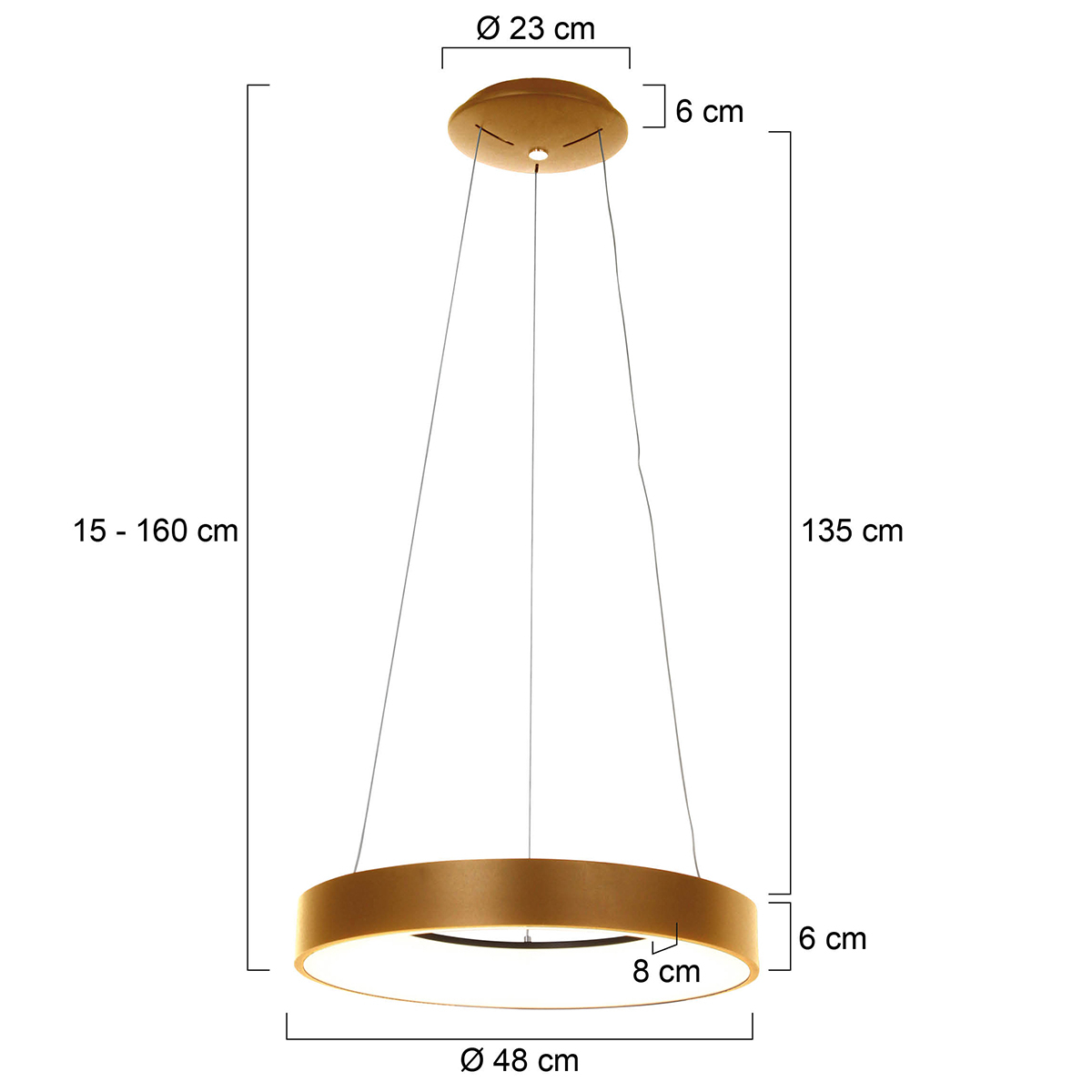 Hanglamp Ringlede LED Goud - Afbeelding 2