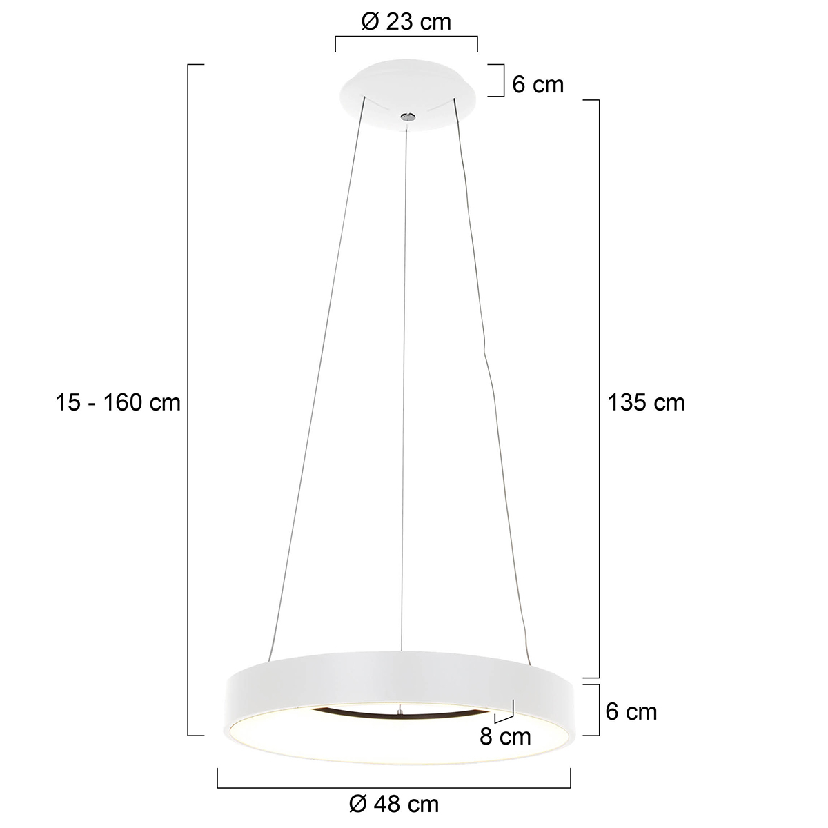 Hanglamp Ringlede LED Wit - Afbeelding 2