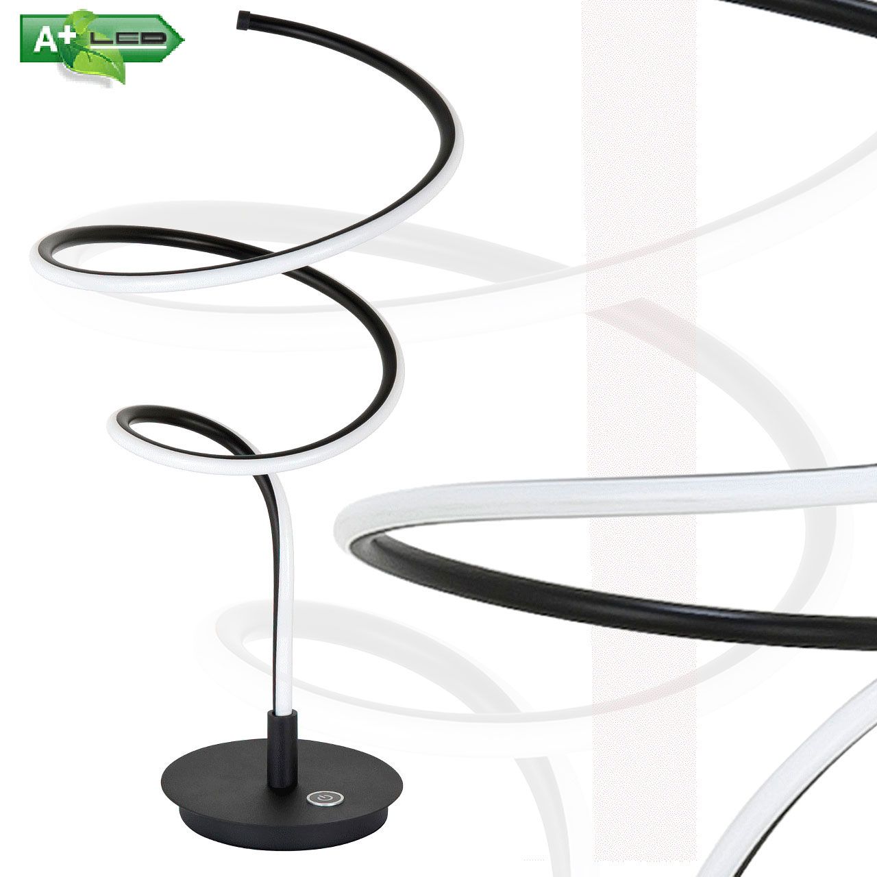 vanthoeftverlichting-voorburg-tafellamp-highlight-curl-led-staal-zwart-3stappen-dimbaar vanthoeftverlichting-voorburg-tafellamp-highlight-curl-led-staal-zwart-3stappen-dimbaar