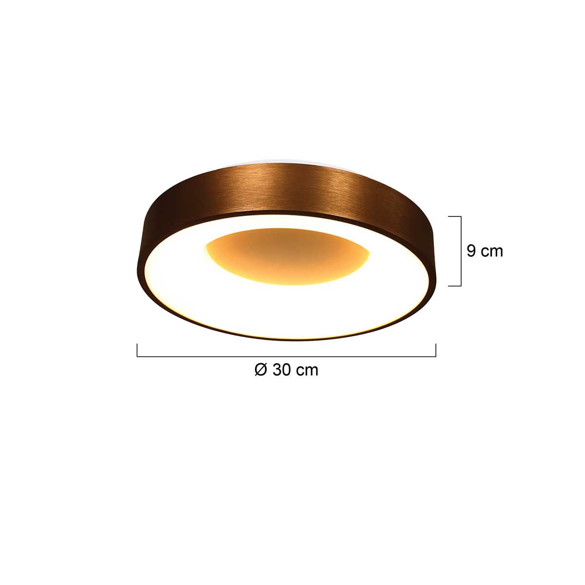 vanthoeftverlichting-voorburg-plafondlamp-steinhauer-ringlede-brons-led-dimbaar