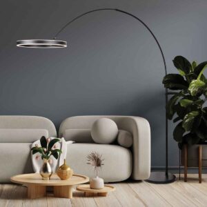 vanthoeftverlichting-voorburg-led-vloerlamp-steinhauer-ringlux-booglamp-kleurinstelbaar-dimbaar